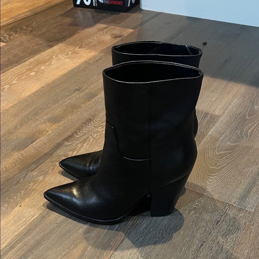 Marc Fisher Black Heeled Boots - Picture 2 of 4